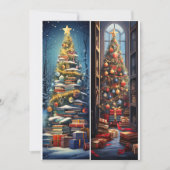 クリスマスツリーとブックプロモーションブックマーク シーズンカード (正面)