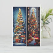 クリスマスツリーとブックプロモーションブックマーク シーズンカード (スタンド正面)