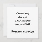 クリスマスツリーとプレゼントのキジ 招待状 (裏面)