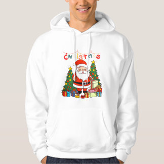 クリスマスツリーとプレゼントを持ったキュートなサンタクロース - Me パーカ