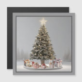 クリスマスツリーとプレゼント磁気カード (正面/裏面)