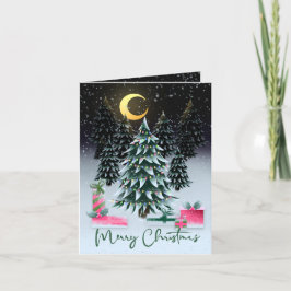 クリスマスツリーとプレゼント シーズンカード