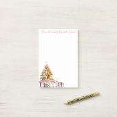 クリスマスツリーとプレゼント ポストイット (デスク上)