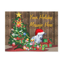 クリスマスツリーとベビーヤギ