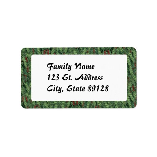 クリスマスツリーとベリー ラベル (正面)