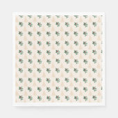 クリスマスツリーとホリーインクリーム紙ナプキンス スタンダードランチョンナプキン (正面)