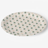 クリスマスツリーとホリーインクリーム紙プレート ペーパープレート (アングル)