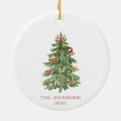 クリスマスツリーとボウズホリデイ セラミックオーナメント (裏面)