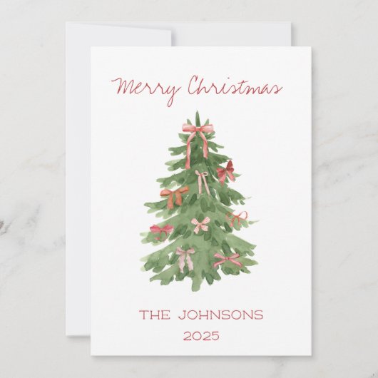 クリスマスツリーとボーズフラットホリデーカード シーズンカード (正面)