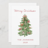 クリスマスツリーとボーズフラットホリデーカード シーズンカード (正面/裏面)