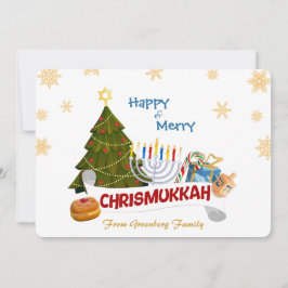 クリスマスツリーとメノーラが一緒に輝くクリズムカハッピー&メリークリズムカハを シーズンカード