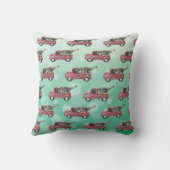 クリスマスツリーとメリークリスマスアンティークトラック クッション (裏面)