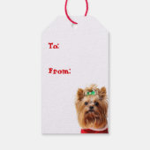 クリスマスツリーとメリークリスマスサンタヨークシャーテリア ギフトタグ (裏面)