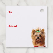 クリスマスツリーとメリークリスマスサンタヨークシャーテリア フェイバータグ (裏面)