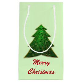 クリスマスツリーとメリークリスマス スモールペーパーバッグ