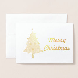 クリスマスツリーとメリークリスマス 箔カード