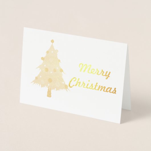 クリスマスツリーとメリークリスマス 箔カード (正面)