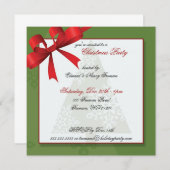 クリスマスツリーとリボン招待状 招待状 (正面/裏面)