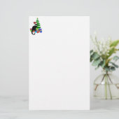 クリスマスツリーとレチャットノワール 便箋 (スタンド正面)