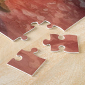 クリスマスツリーとヴィンテージのクリスマス暖炉 ジグソーパズル (側面)