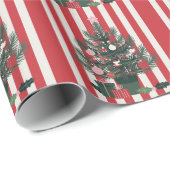クリスマスツリーとヴィンテージクリスマスタイガー ラッピングペーパー (ロールコーナー)