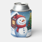 クリスマスツリーと仲良し雪だるま 缶クーラー (缶裏面)