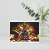 クリスマスツリーと光お祝い ポストカード (スタンド正面)