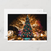 クリスマスツリーと光お祝い ポストカード (正面/裏面)