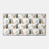 クリスマスツリーと可愛いタイガパターン デスクマット (正面)