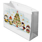 クリスマスツリーと可愛いペンギン ラージペーパーバッグ (裏面アングル)
