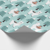 クリスマスツリーと可愛いラマ ラッピングペーパー (角)