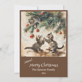 クリスマスツリーと可愛い子猫たち シーズンカード