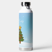 クリスマスツリーと可愛い恐竜 ウォーターボトル (左面)