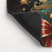 クリスマスツリーと大きな赤い弓を持つウォールアート マウスパッド (コーナー)