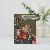 クリスマスツリーと奇妙なヴィンテージサンタクロース シーズンポストカード (スタンド正面)