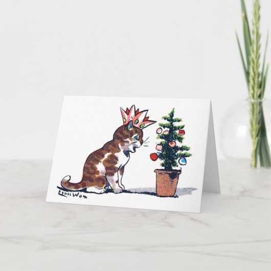クリスマスツリーと子猫, ルイス・ウェイン カード (正面)