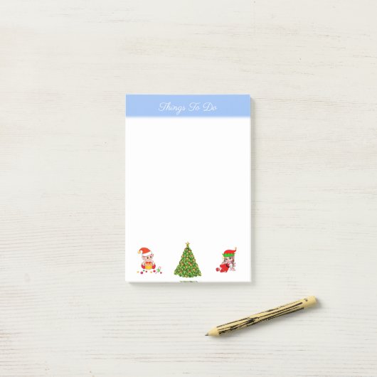 クリスマスツリーと小人ポストイットのノートをする事 ポストイット (デスク上)