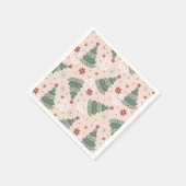 クリスマスツリーと平和のサインのパターン スタンダードカクテルナプキン (角)