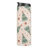 クリスマスツリーと平和のサインのパターン タンブラー (回転右)