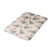 クリスマスツリーと平和のサインのパターン バスマット (アングル)