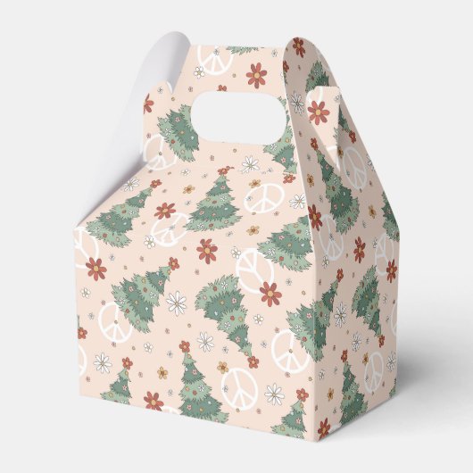 クリスマスツリーと平和のサインのパターン フェイバーボックス (裏面サイド)