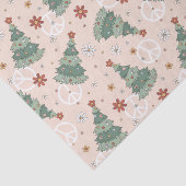 クリスマスツリーと平和のサインのパターン 薄葉紙 (詳細)