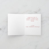 クリスマスツリーと弓の折り畳みホリデーカード シーズンカード (内部)