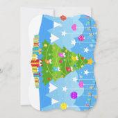 クリスマスツリーと星とプレゼント休日 シーズンカード (正面)