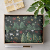 クリスマスツリーと星ホワイトグリーンクリスマス 薄葉紙 (ギフト)