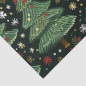 クリスマスツリーと星ホワイトグリーンクリスマス 薄葉紙 (詳細)