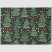 クリスマスツリーと星ホワイトグリーンクリスマス 薄葉紙 (正面)