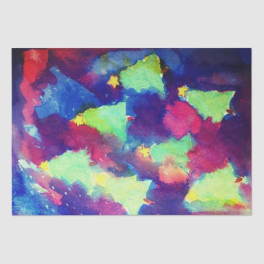 クリスマスツリーと星水色 薄葉紙 (正面)