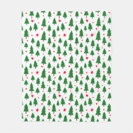 クリスマスツリーと星 フリースブランケット