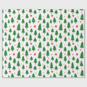 クリスマスツリーと星 ラッピングペーパー (フラット)